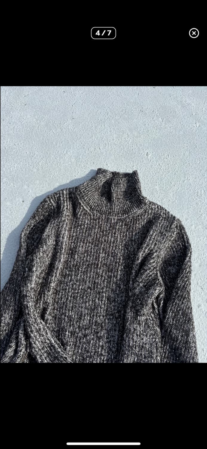 "Vintage"Black&Grey High Neck Zipper det 상품이미지4