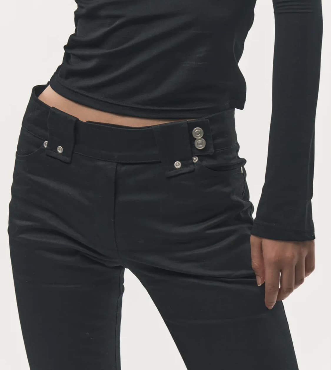 포더웨더 셔링 부츠컷 팬츠 블랙 (M) 상품이미지3