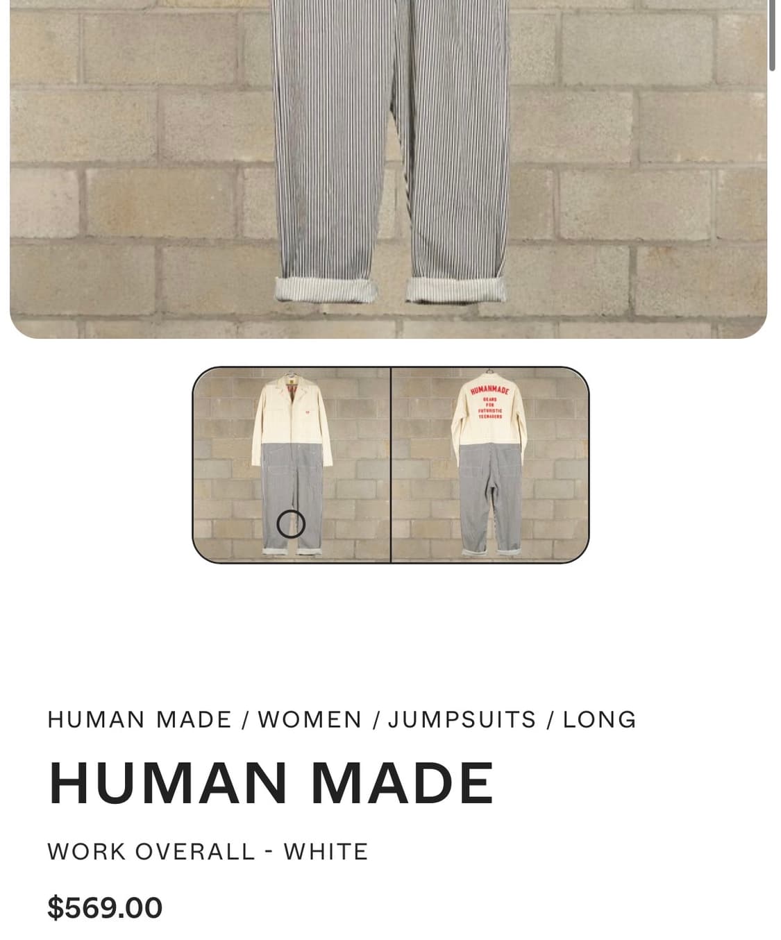 휴먼 메이드 히코리 워크 오버올 스트라이프 올인원 제품 상품이미지7