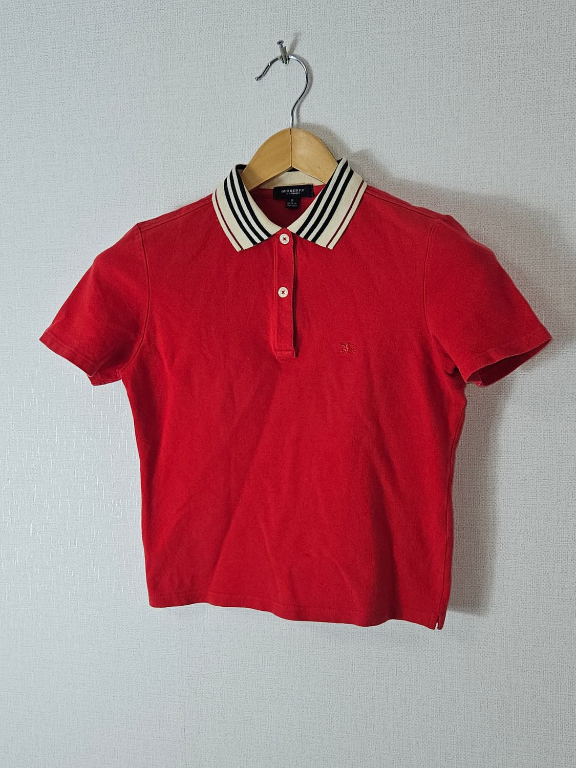 버버리 BURBERRY 반팔 카라티 폴로 크롭 여성 S (매장정품) 상품이미지4