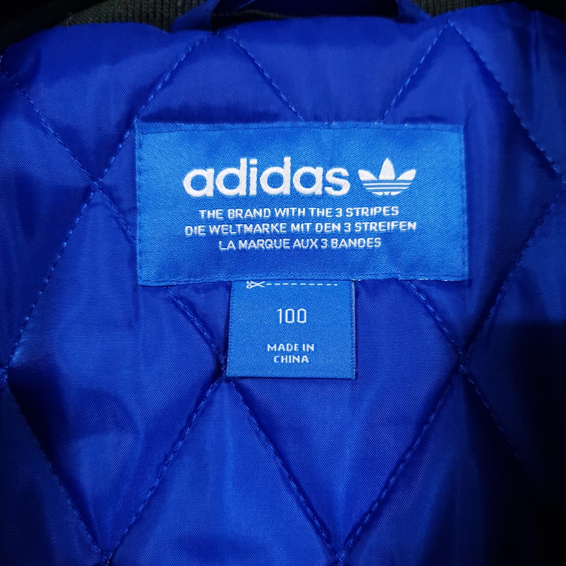 L (100) 아디다스 올드스쿨 누빔 MA-1 항공점퍼 봄버 자켓 카키 상품이미지5