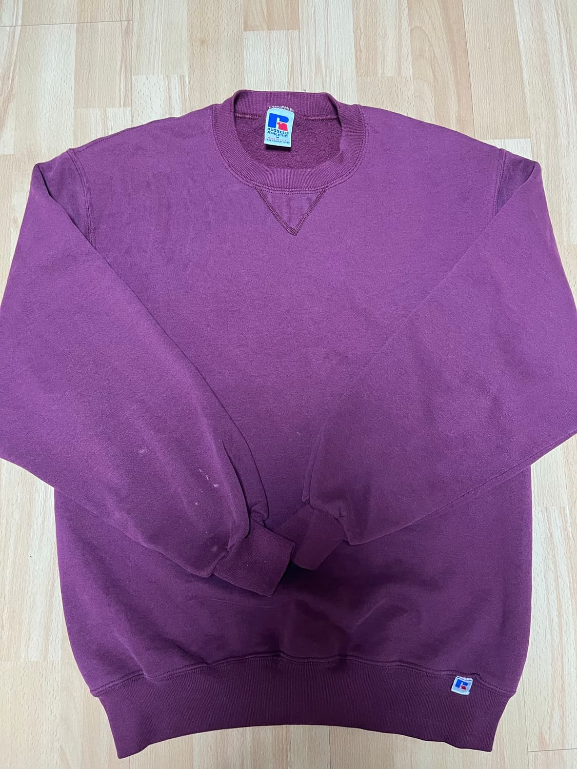 러셀 애슬레틱 90s 빈티지 스웻셔츠 미국제조 와인색 상품이미지1