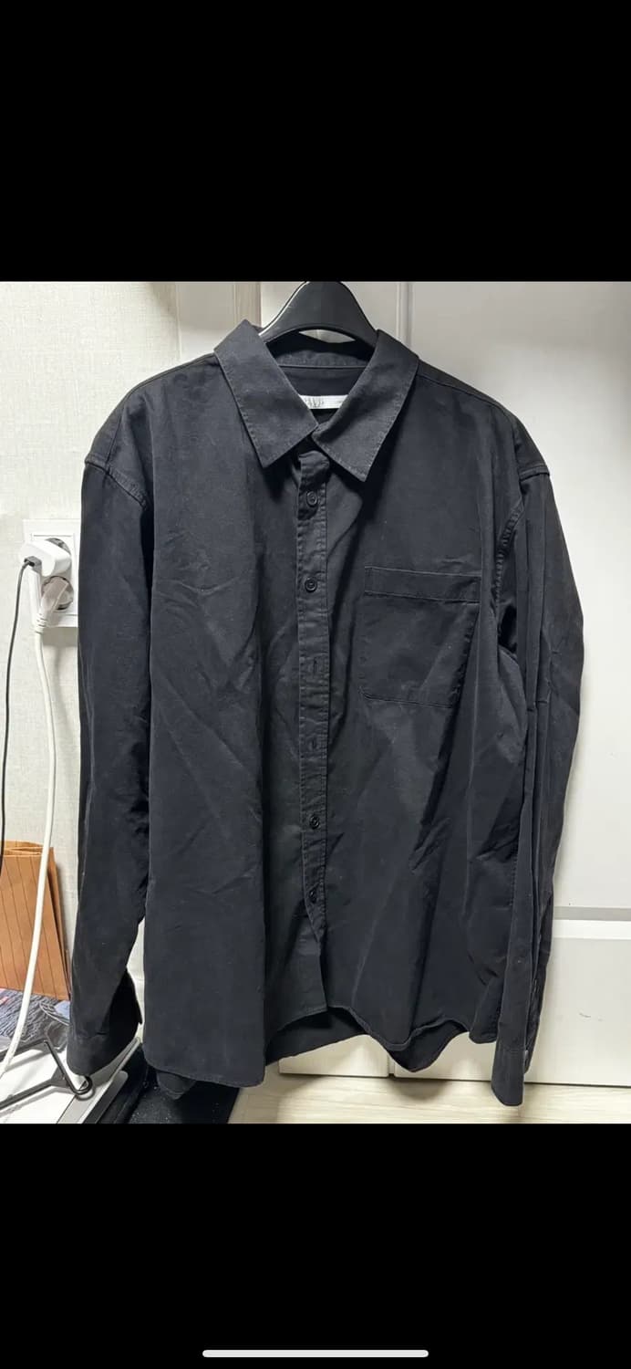 무료배송) WGB 에센스 가먼트 워시드 셔츠 블랙 L size 상품이미지1