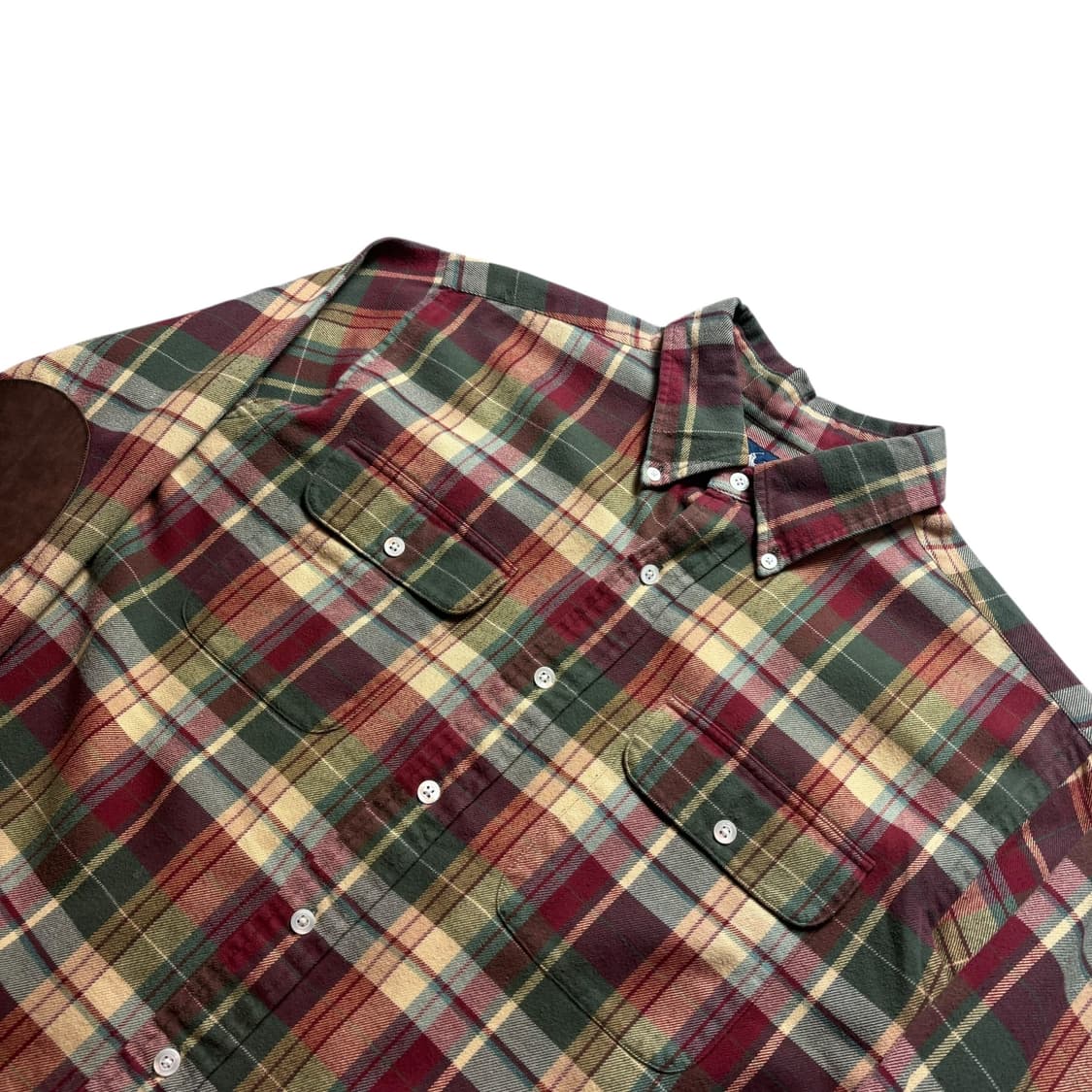 폴로 엘보패치 플란넬 체크 셔츠 상품이미지2