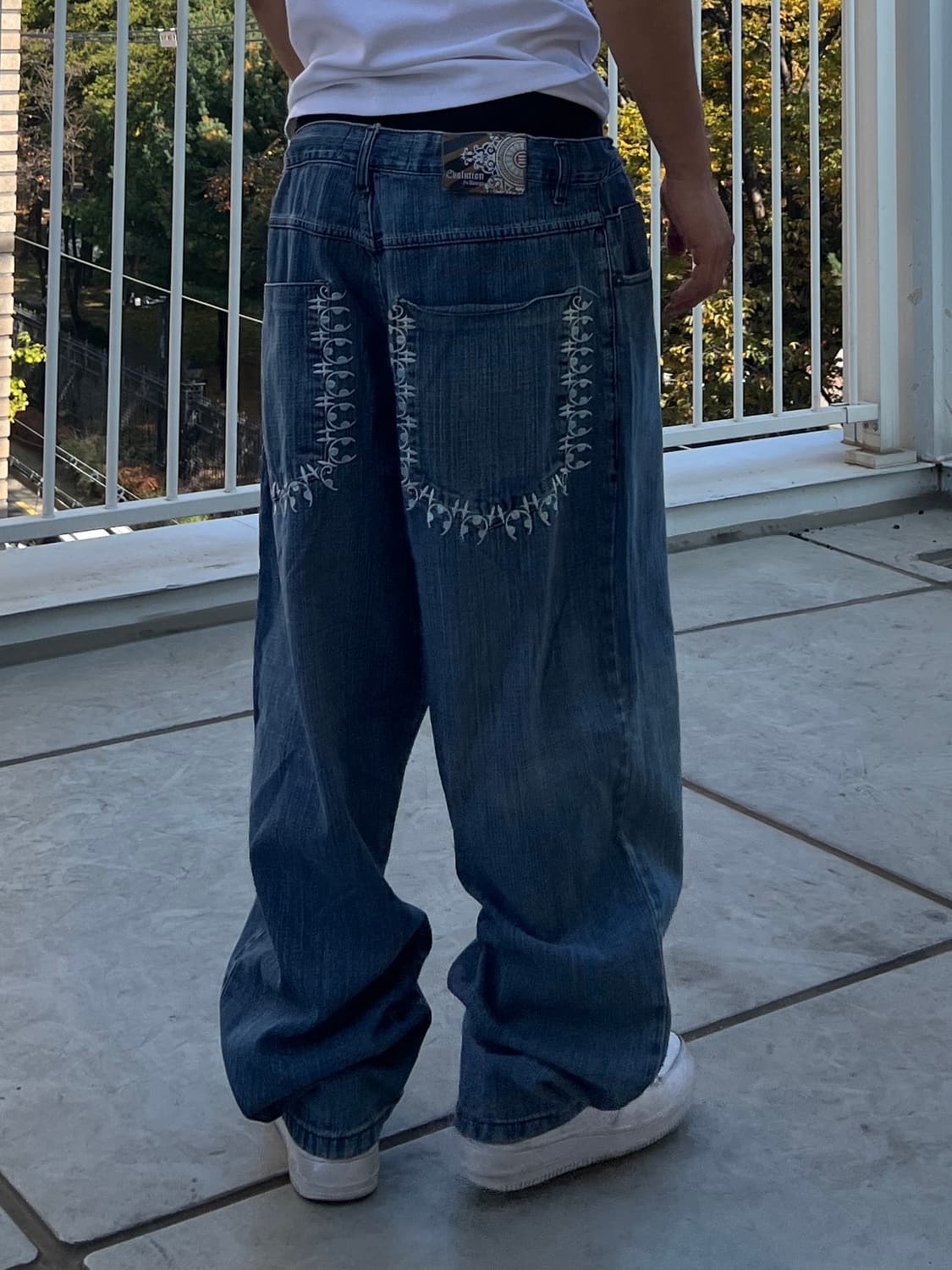 빈티지 자수 힙합팬츠 상품이미지1