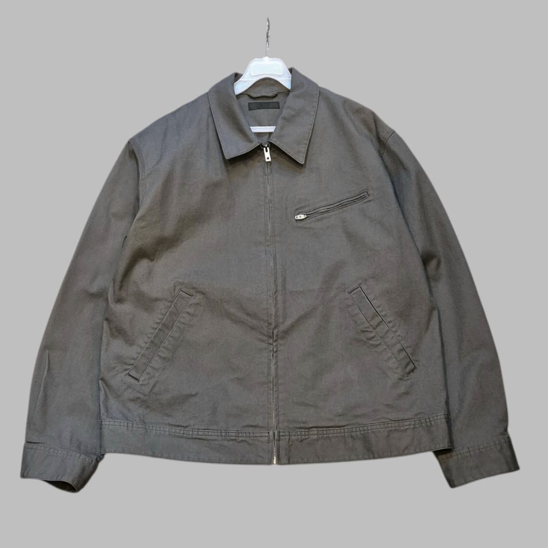 XL(착샷잇음) 유니클로 차콜 면 집업블루종 상품이미지1