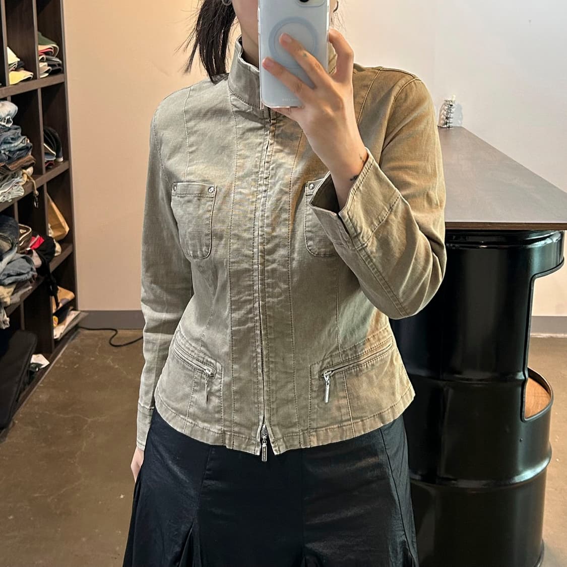 브라운 워싱 2way 자켓 상품이미지1