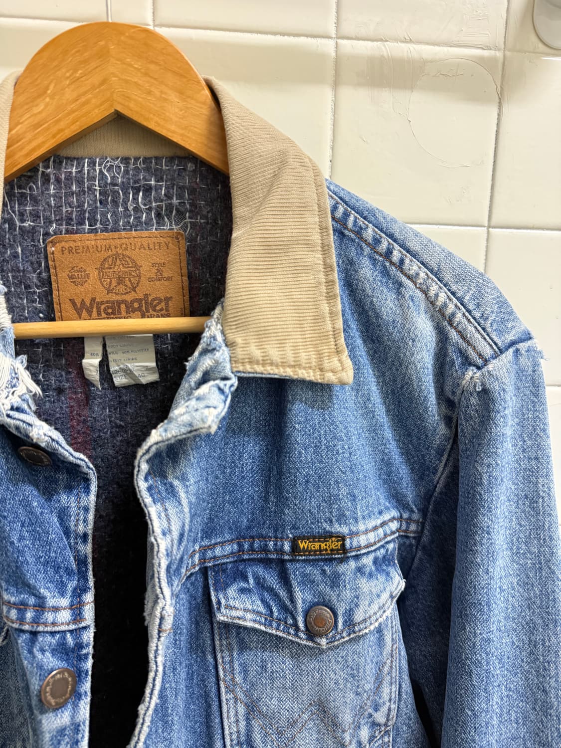 80s 빈티지 랭글러 블랭킷 라이너 데님자켓 상품이미지3