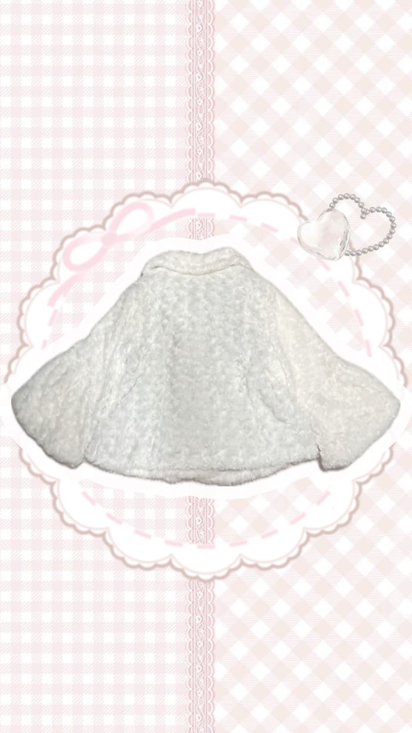 장미 화이트 퍼 케이프 히메갸루 라떼갸루 도트  상품이미지2