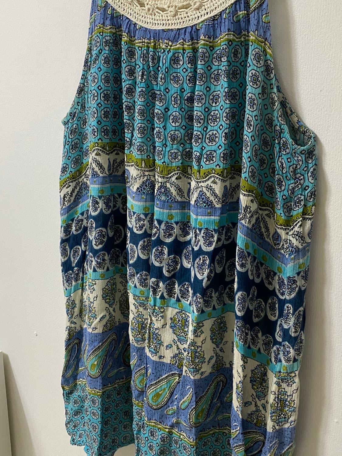 빈티지 보헤미안 히피 면  슬리브리스 나시 원피스 상품이미지3