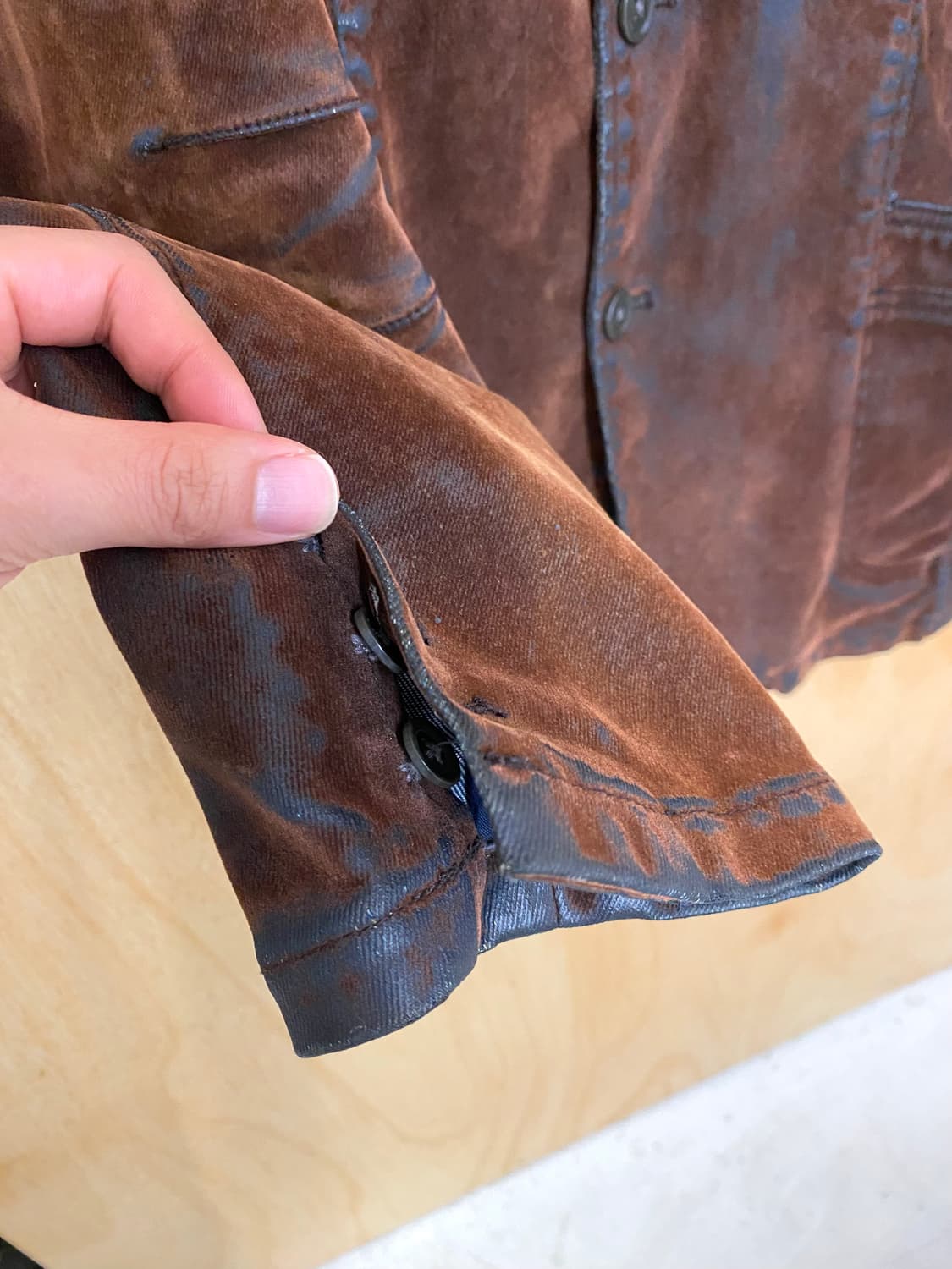 VTG velvet waxed coating jacket 왁스 코팅 자켓 상품이미지7