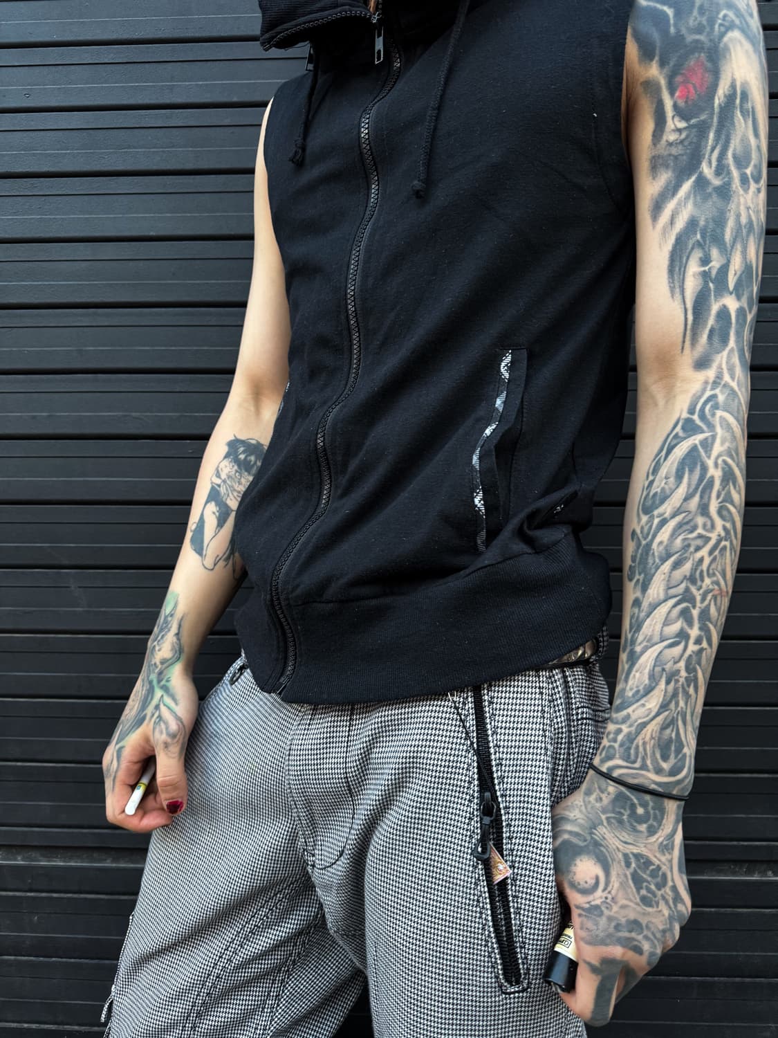 Burnings Sho - Black Gimic Hood Zip-Up 상품이미지3