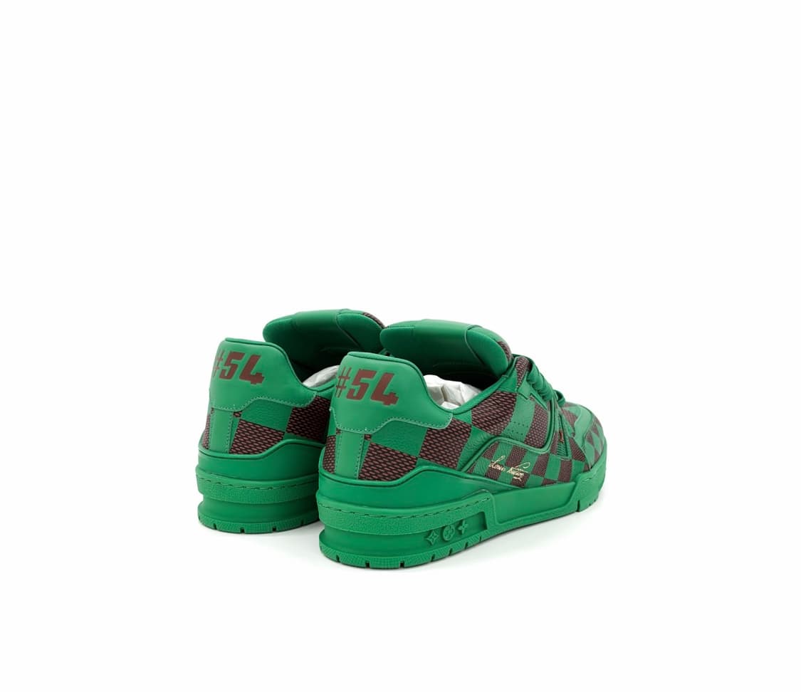 [9.5] 루이비통 남성 LV 트레이너 퍼렐 다미에 팝 스니커즈 그린 상품이미지4