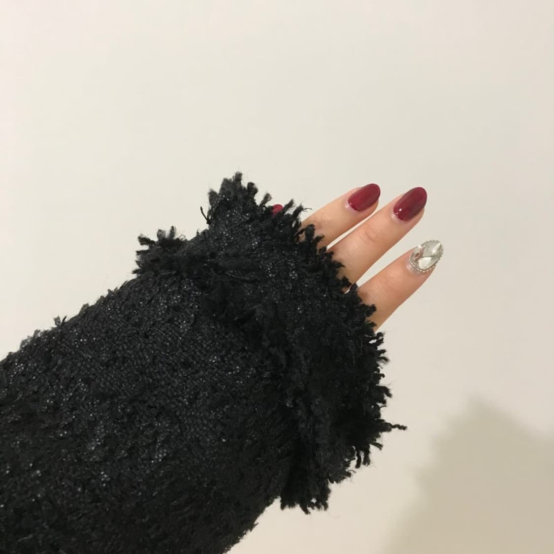 카키포인트 트위드 롱 블랙 상품이미지5