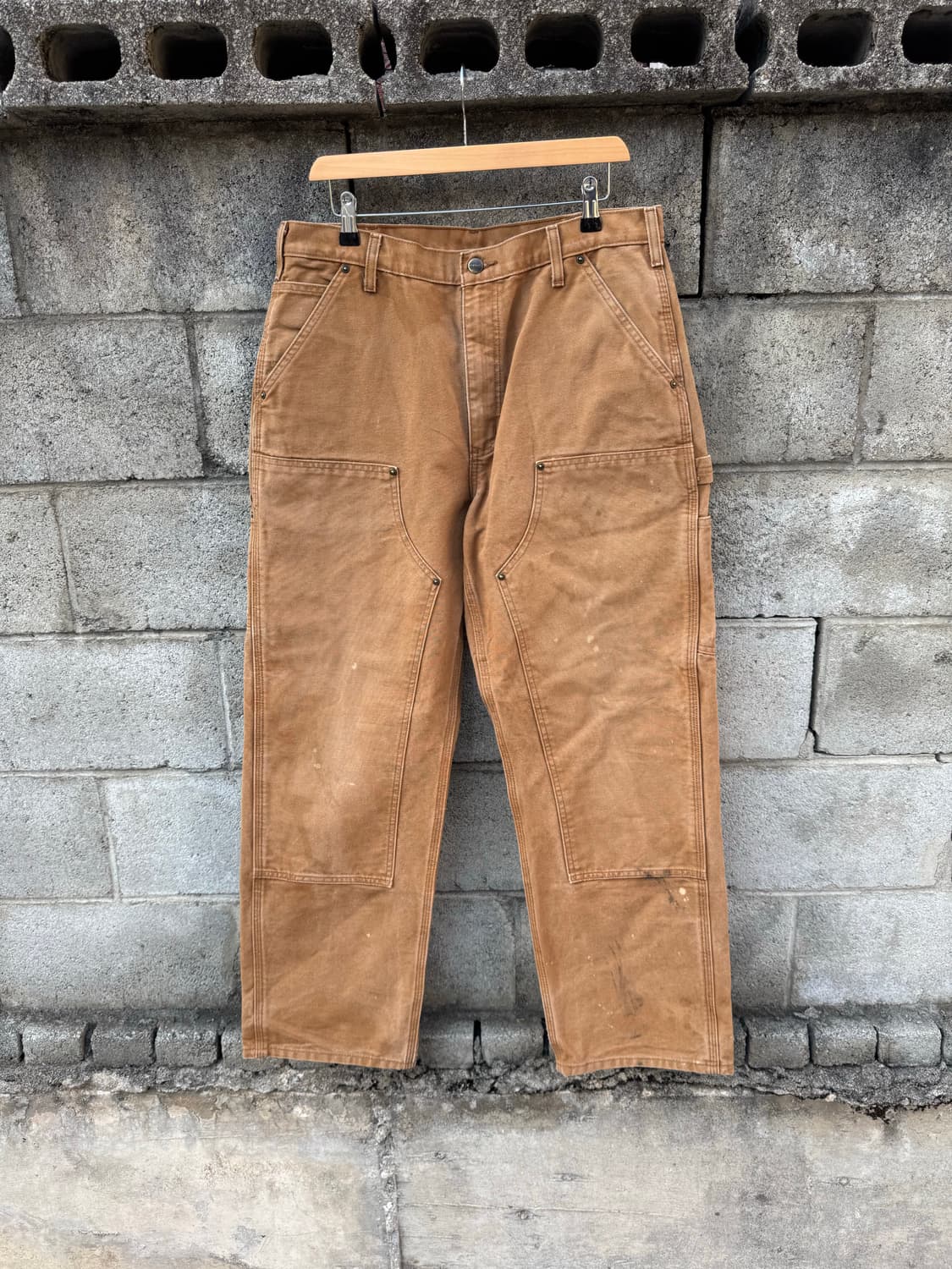 칼하트 빈티지 b136 브라운 더블니 카펜터 워크 팬츠 34/32 상품이미지1