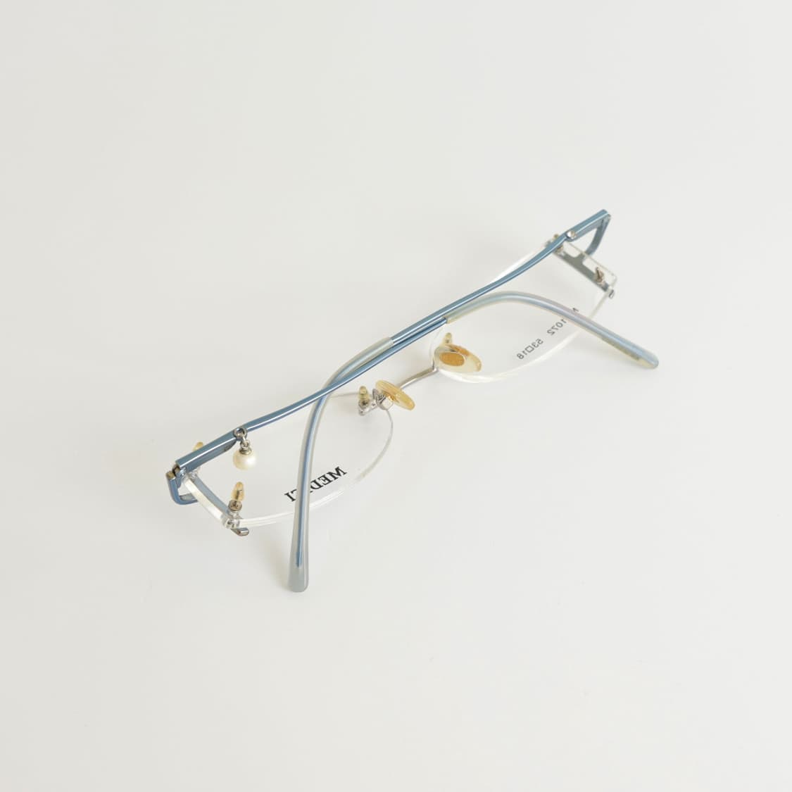 올드올즈 데드스탁 빈티지 MEDICI 진주 템플 무테 메탈 안경 상품이미지7