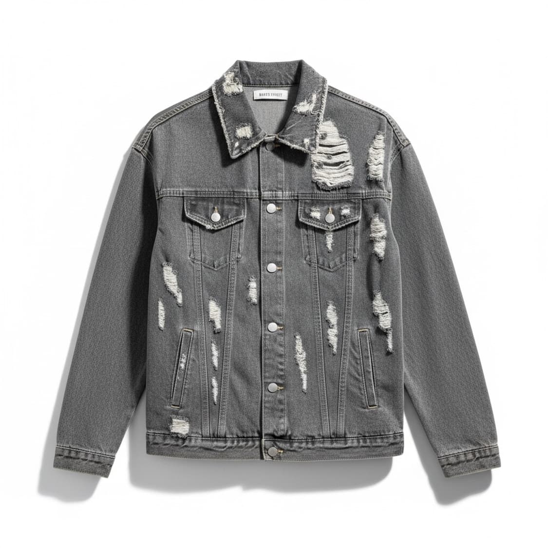 Baker street 빈티지 데미지 그레이 데님 자켓 F 상품이미지1