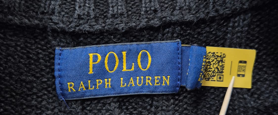 폴로 랄프로렌 블랙 꽈배기 니트 반집업 /95(정품) 상품이미지4