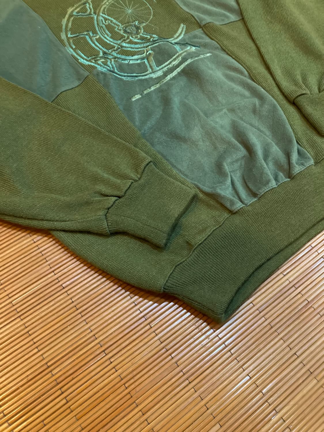 JPN vtg 니트 벨벳 블럭 탑 상품이미지6