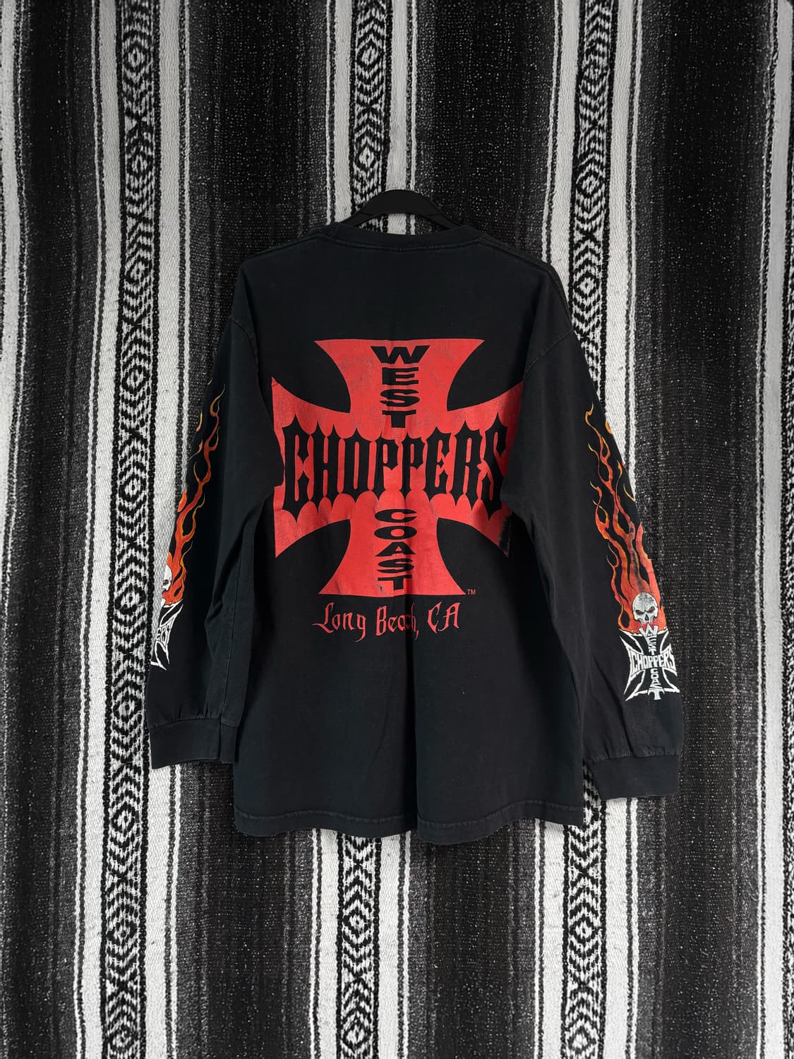 00s west coast choppers 스컬 플레임 롱슬리브 상품이미지1