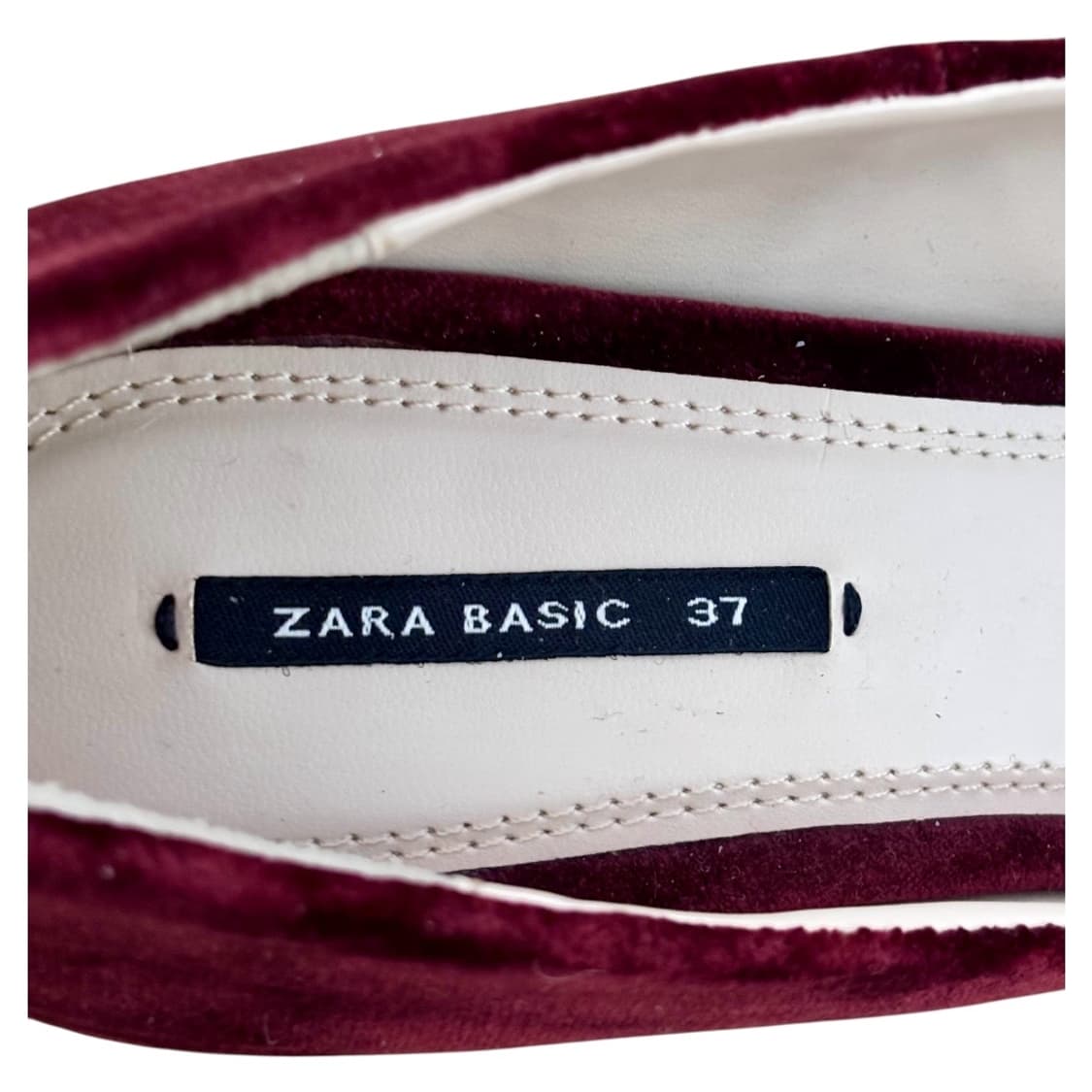 자라(ZARA) 벨벳 버건디 키튼힐 / 하이힐 상품이미지8