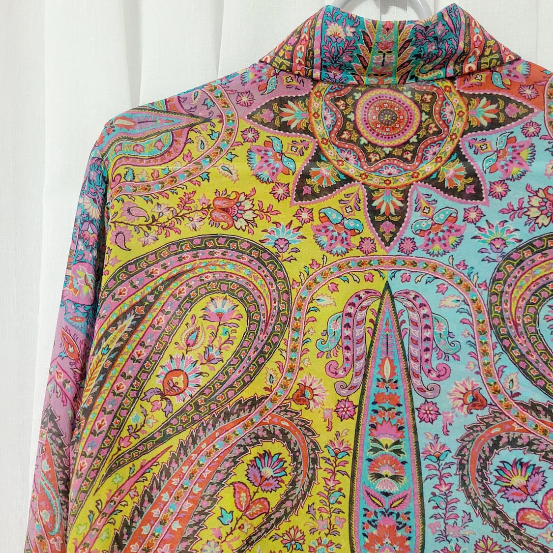 에트로 블라우스 실크100% 시스루 페이즐리 (55-66) 상태완벽 상품이미지7