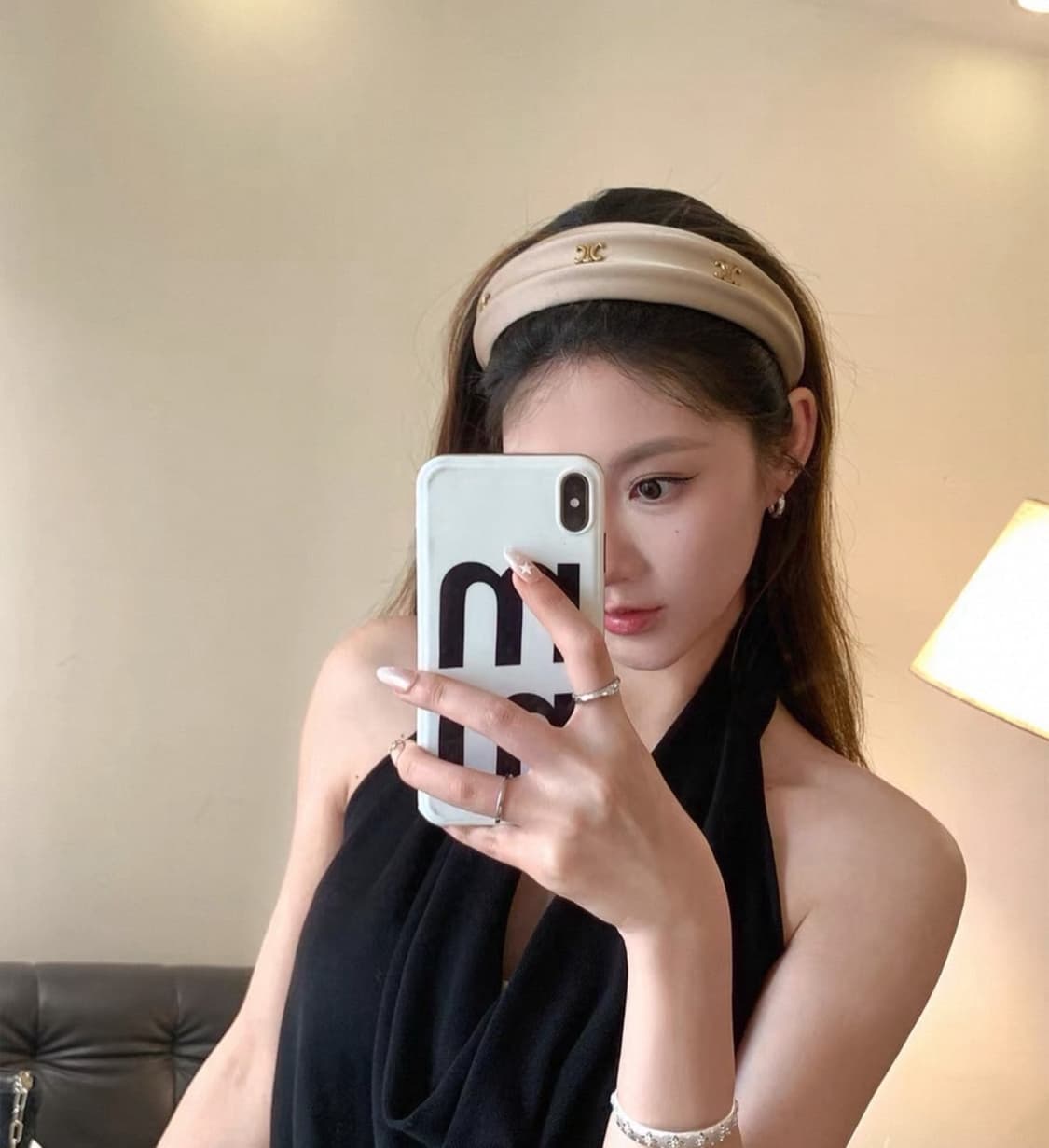 셀린느 실크 헤어밴드 베이지 상품이미지9