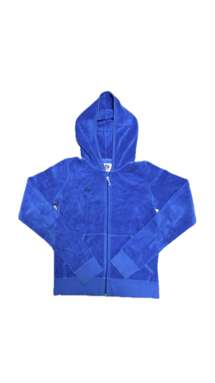 Y2k 쥬시꾸뛰르 블루 벨벳 후드 집업 상품이미지1