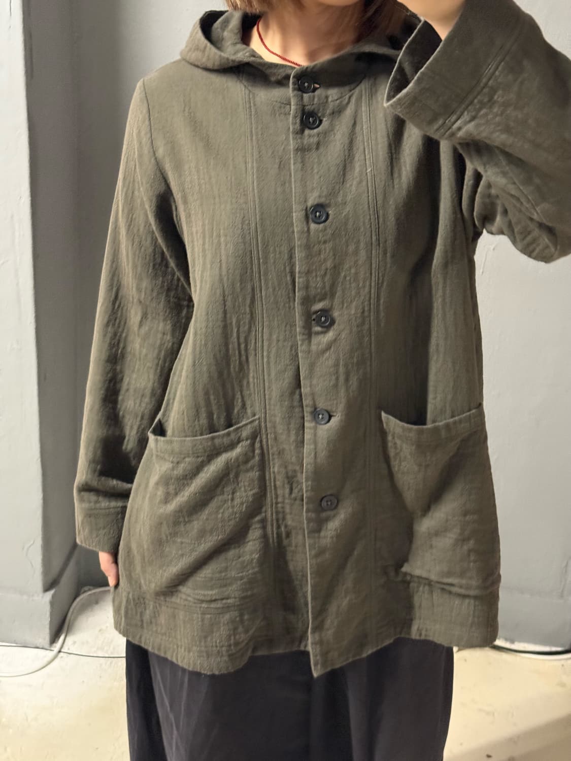 kawaii button pocket hood jacket 상품이미지2