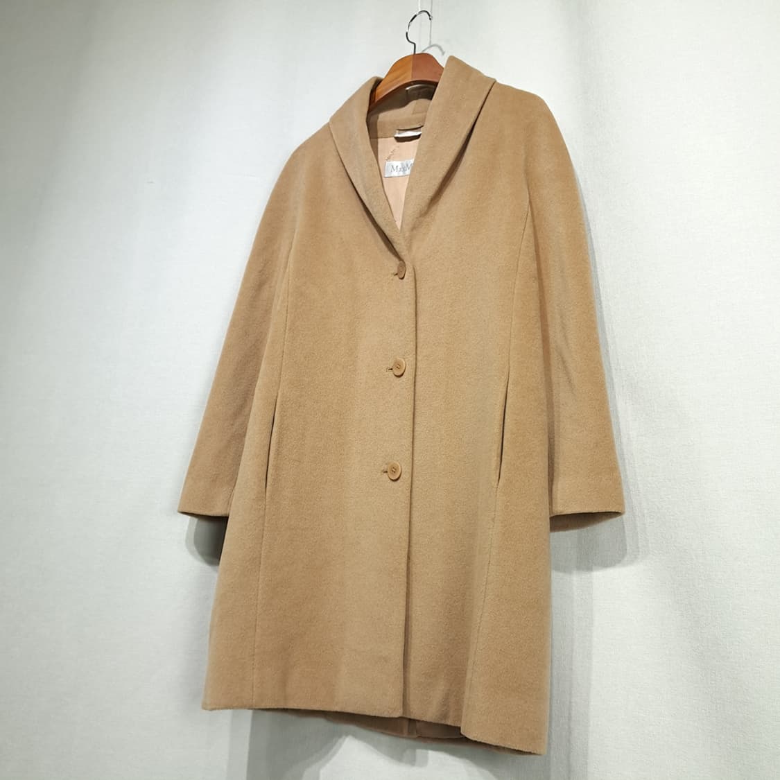 CL281 XL 막스마라 00s 이태리판 울캐시미어 숄칼라 카멜 코트 상품이미지10