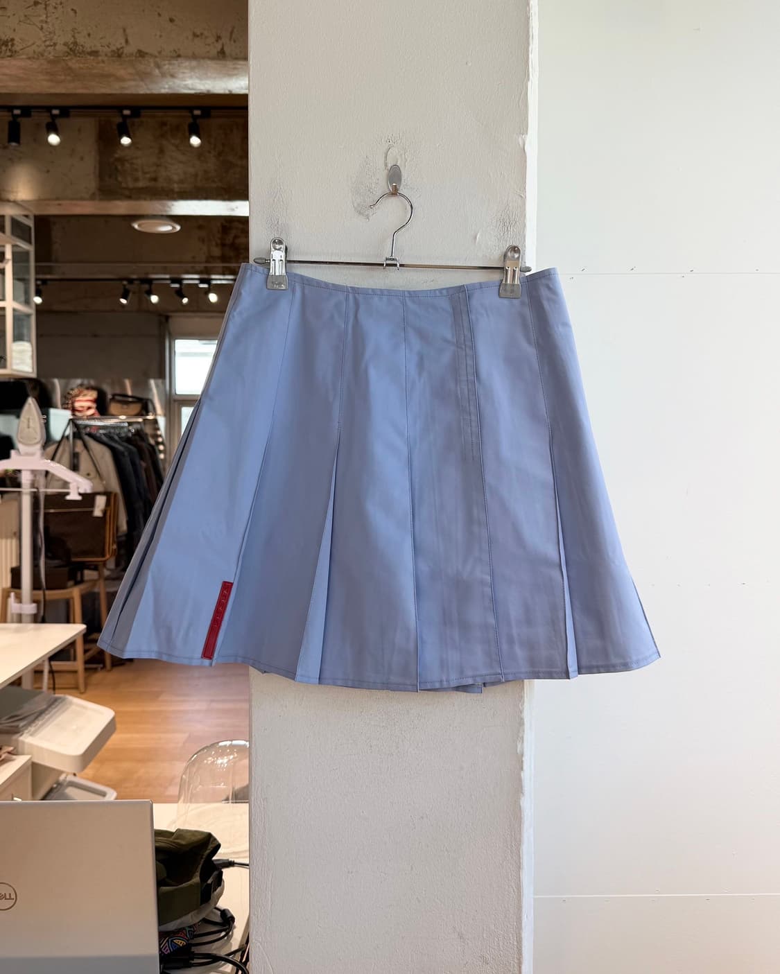 프라다 블루 폴리에스테르 플리츠 미니스커트 상품이미지2