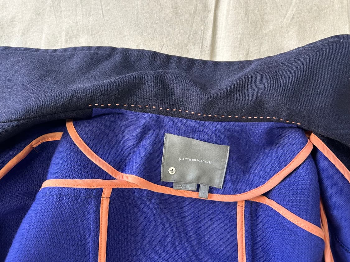 네이비 배색 저지 아우터 코트 상품이미지6