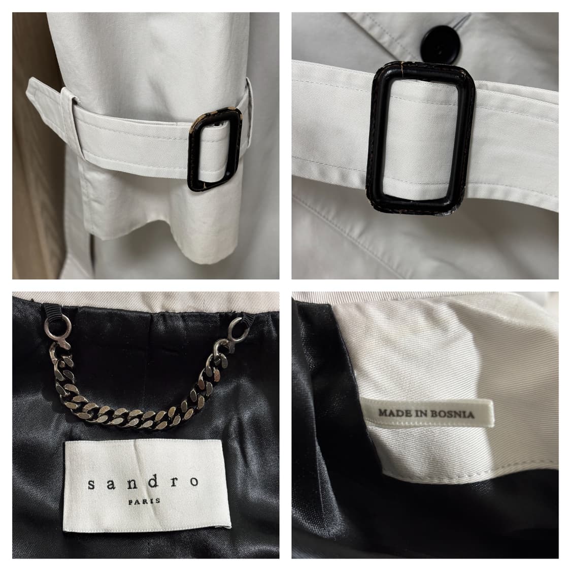 산드로옴므 벨티드 트렌치코트M/아이보리 상품이미지6