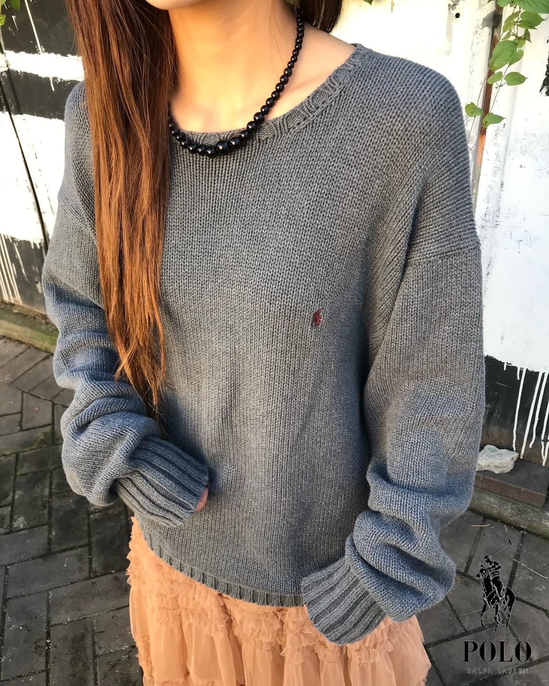 폴로 랄프로렌 그레이 코튼 니트 🍭 상품이미지1