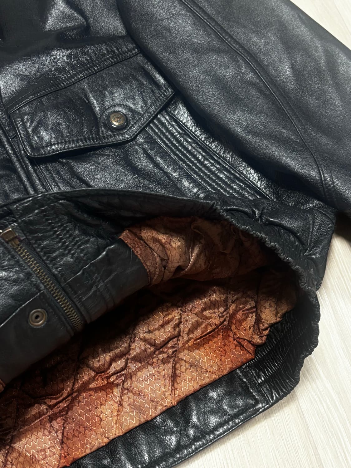 빈티지 양가죽 레더 점퍼 블루종 가죽 자켓 상품이미지3