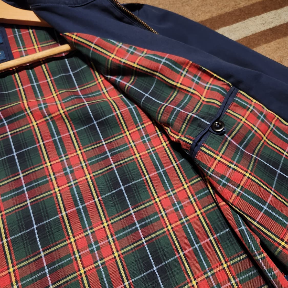 폴로랄프로렌 네이비 헤링턴 자켓 M 100 타탄체크 상품이미지5