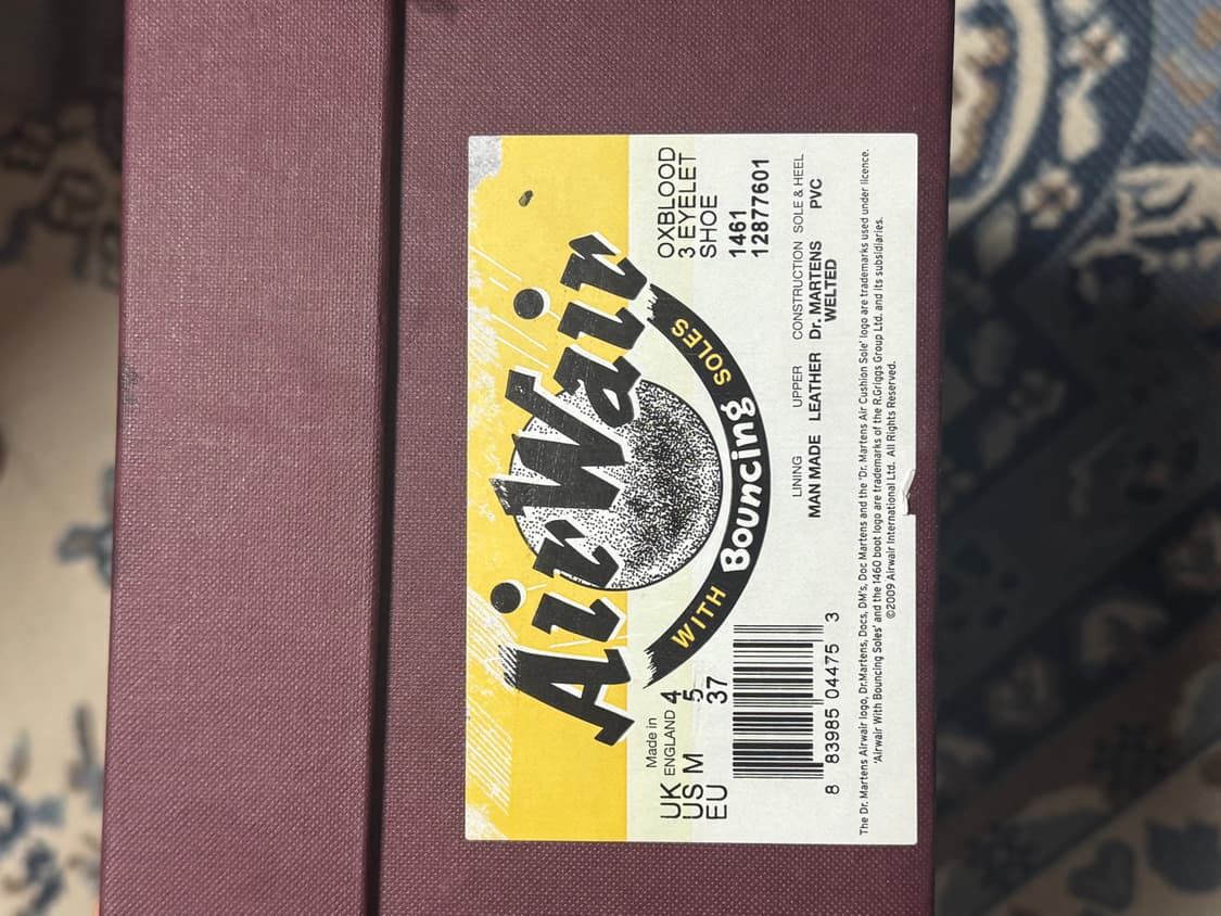[새제품급/풀박스] 영국생산 1461 닥터마틴 바운싱솔 옥스블러드(체리) 상품이미지8
