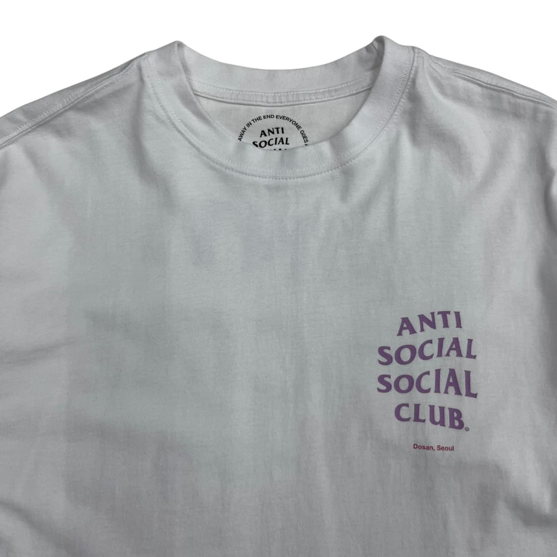 안티소셜클럽 연보라 로고 화이트 반팔 L 상품이미지5