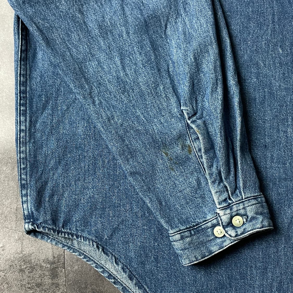 UNKNOWN 빈티지 데님 밴드칼라 코튼셔츠 A00401 상품이미지5