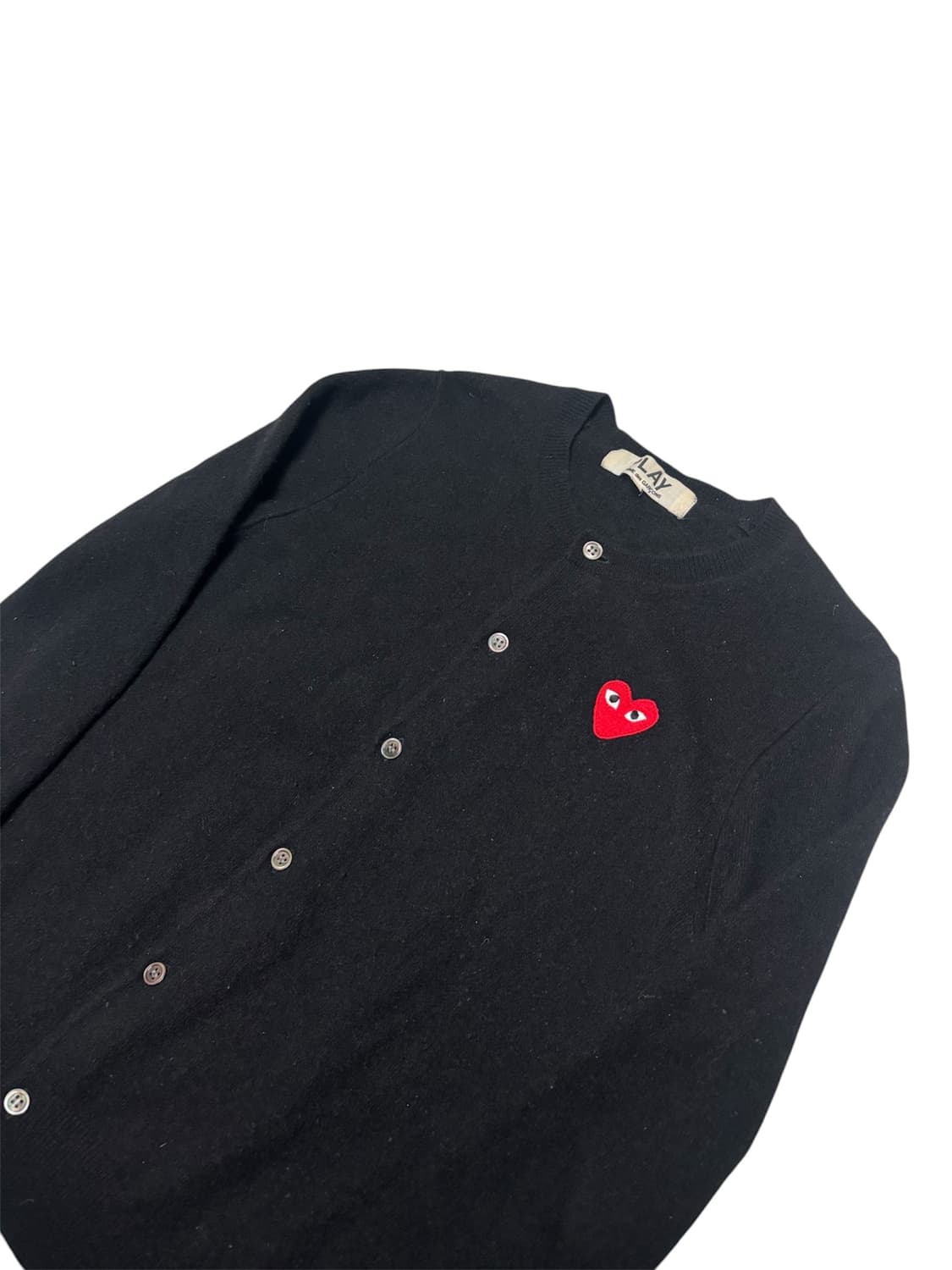 [정품] 꼼데가르송 플레이 레드와펜 라운드넥 블랙 가디건 L 상품이미지3