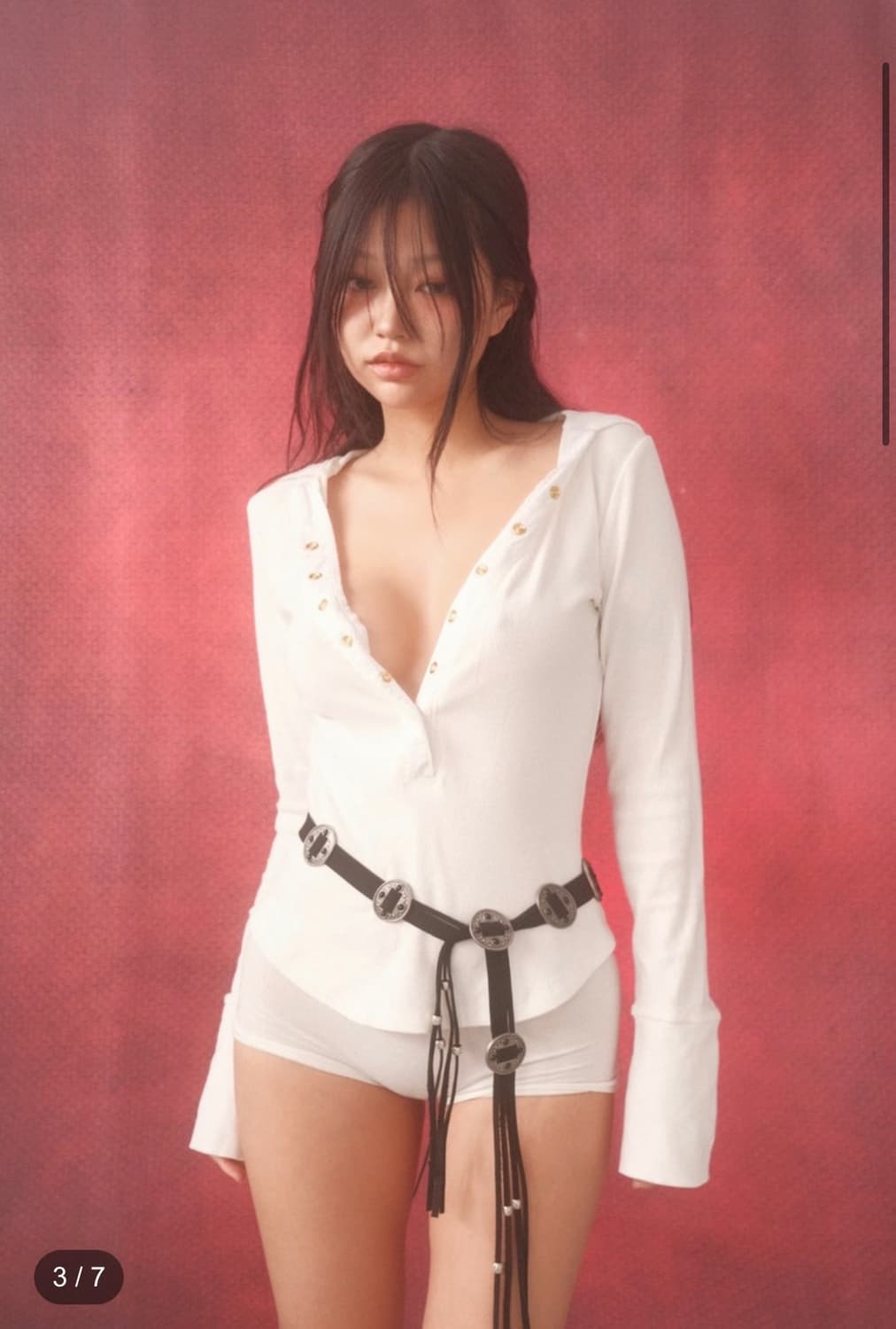 스윔시티 신디 후드 탑 화이트 상품이미지2