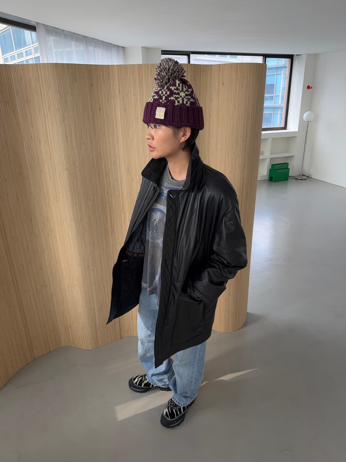 Vtg leather car coat 상품이미지9