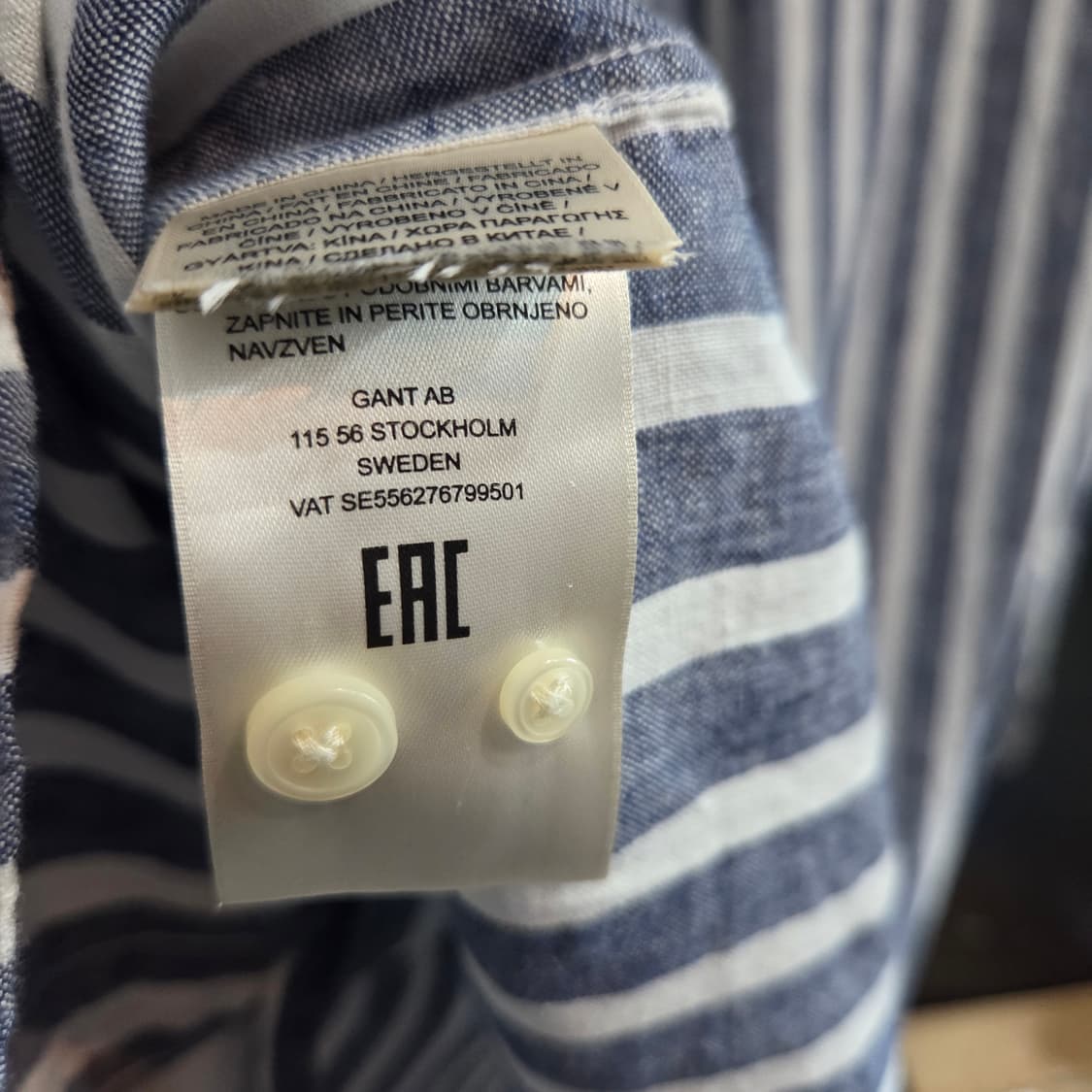 GANT 간트 레귤러핏 스트라이프 린넨 셔츠 상품이미지8