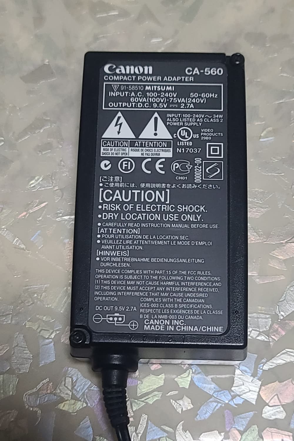[캐논 정품] AC 어댑터 CA-560 (G1~G6 충전 및 상시전원) 상품이미지1