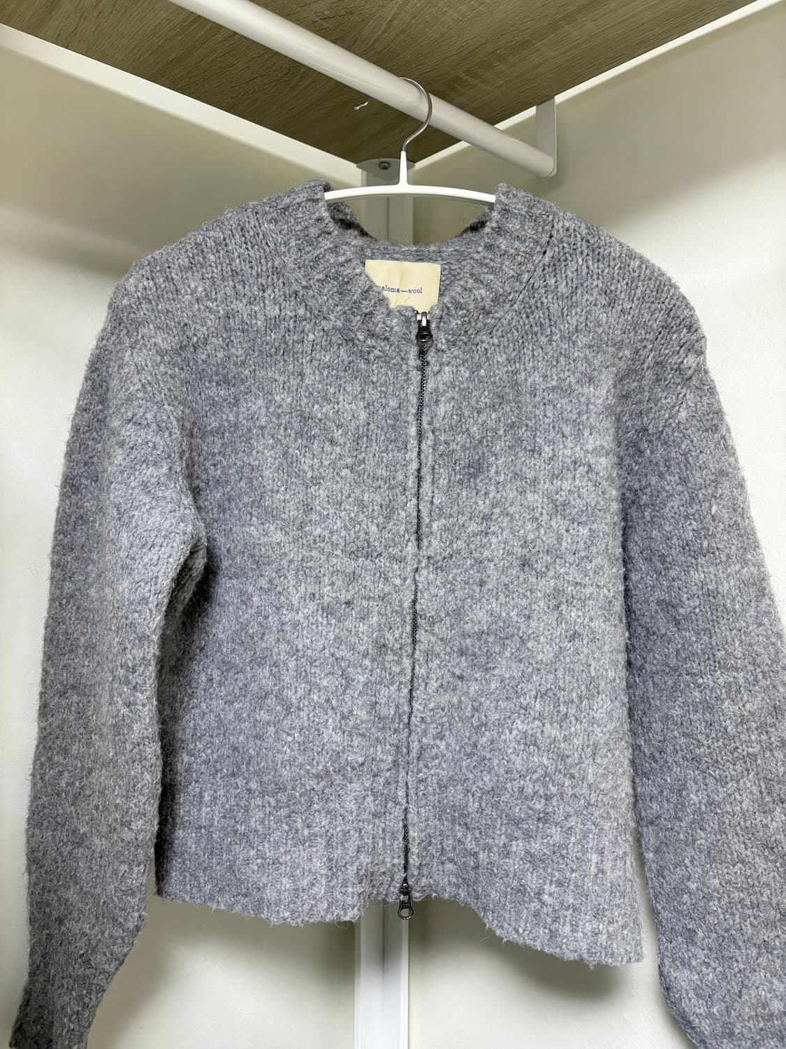 팔로마울 Paloma wool 니트 집업 가디건 / 라이트 그레이 상품이미지3