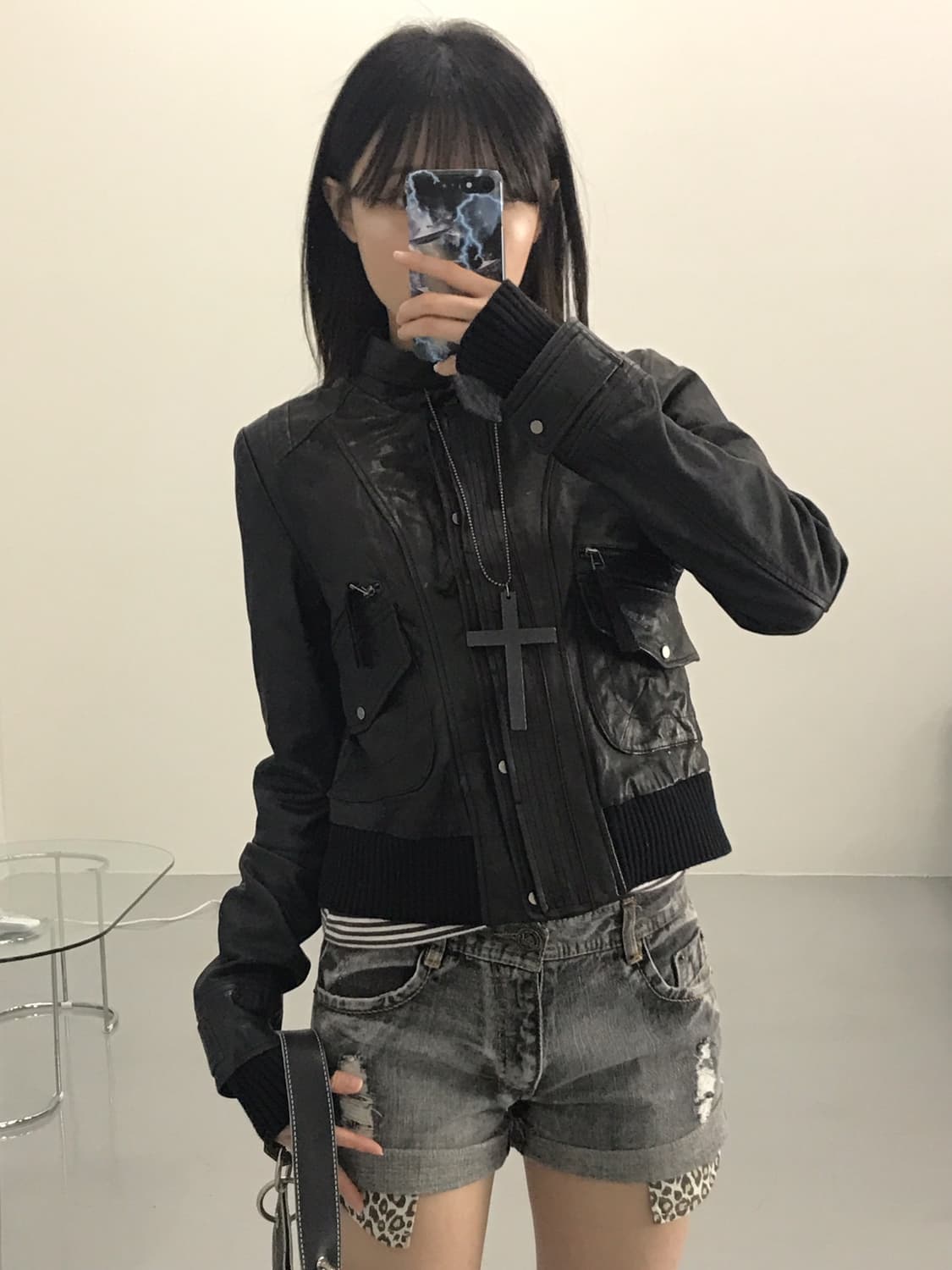 Jpn Black Sheepskin leather jacket 상품이미지1