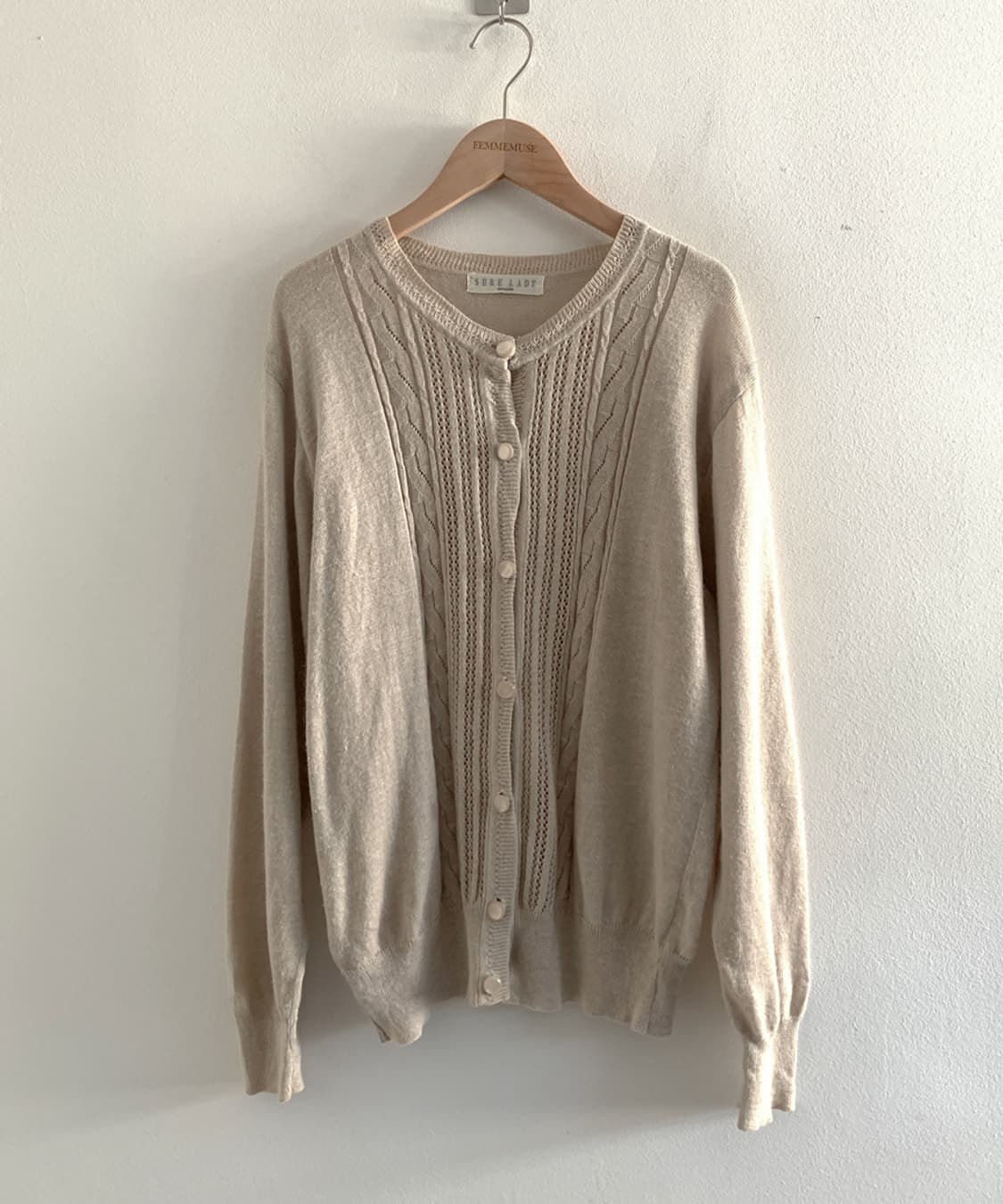 Vintage Punching Loose Knit Carigan 상품이미지1