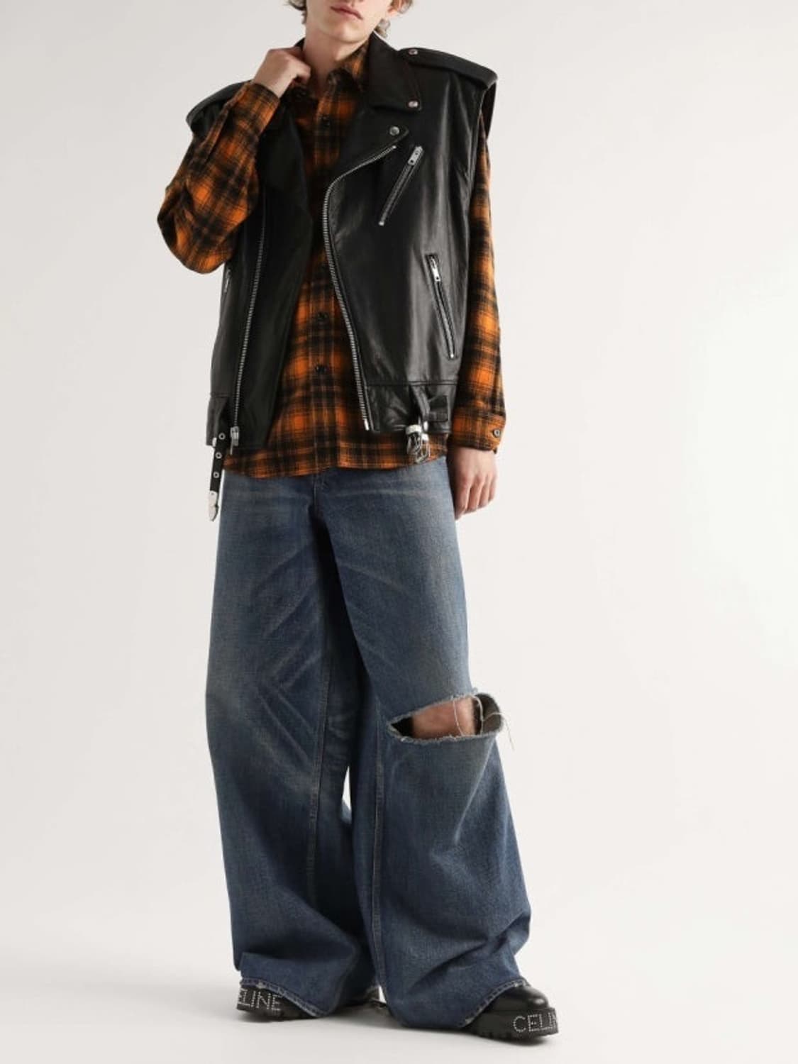 셀린느 루즈핏 울 플란넬 셔츠 40사이즈 상품이미지5