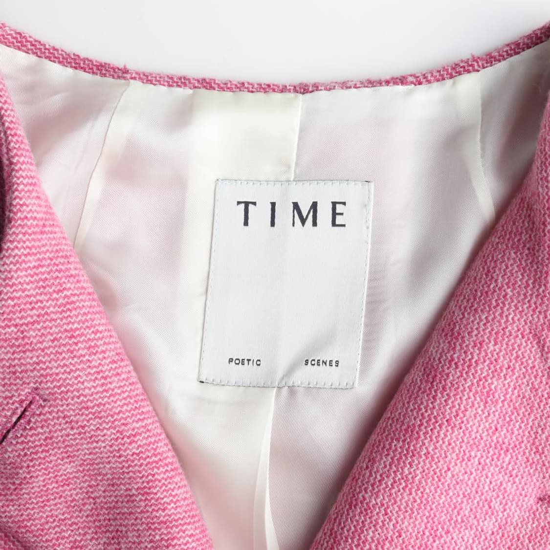 [S]타임 울100% 핑크 라운드 오버핏 A라인 재킷
 상품이미지6