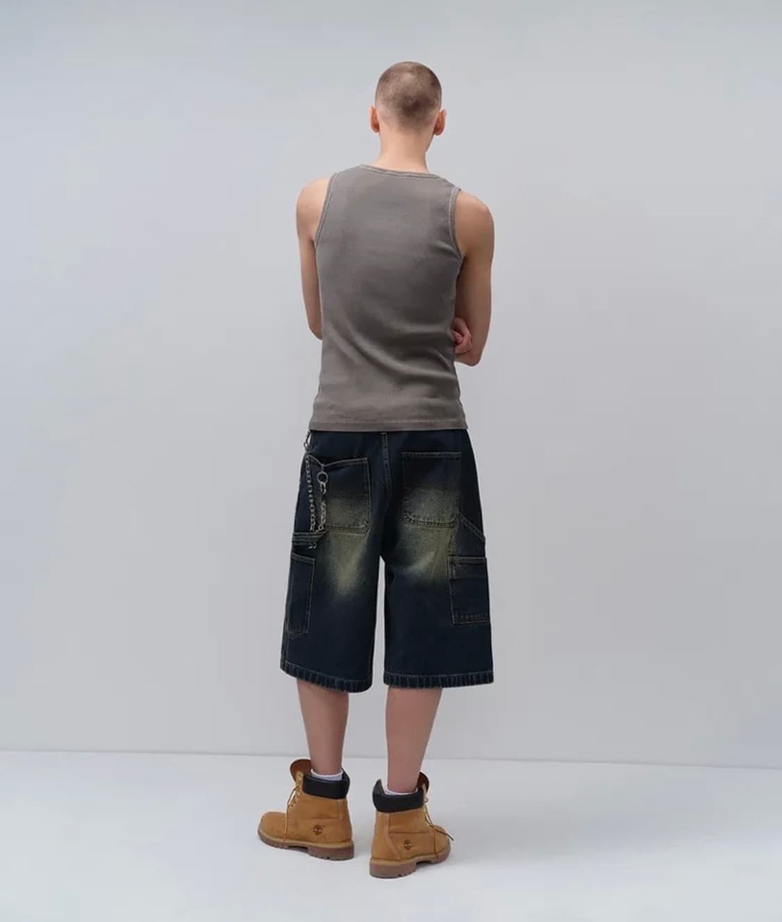 무탠다드 빅 브러쉬 카펜터 버뮤다 데님 팬츠 상품이미지2